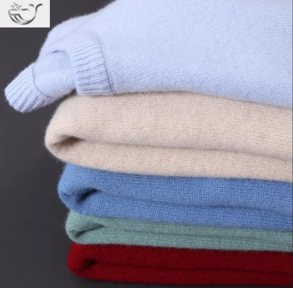 2024 Cashmere Sweater O-neck Pullovers Men's Loose Oversized M-3XL Knitted Bottom Shirt Autumn Winter New Korean Casual Men Top