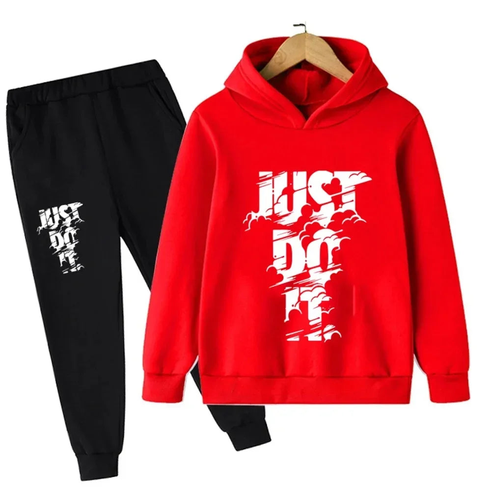 Children's Spring/Autumn Casual Sportswear Boys and Girls Hoodie+Pants 2-piece Set Daily Children's Clothing Set 3-14 Years Old