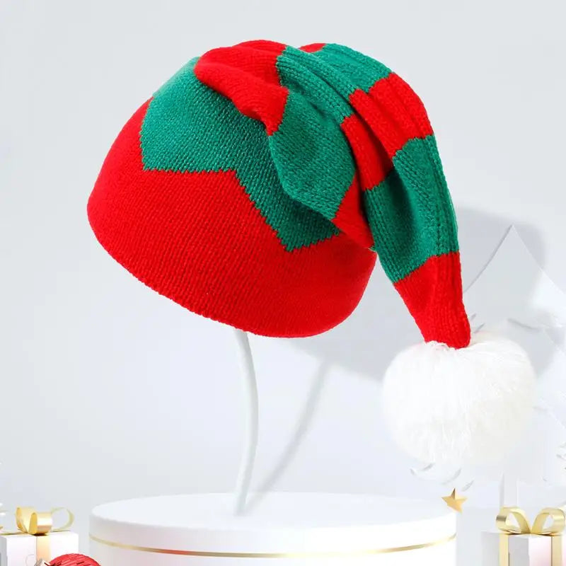 Parent-Child Christmas Hat Big Pompom Mother Kids Knit Beanie Cap Winter Warm Infant Bonnet Girls Boy Xmas Baby Accessories 1PC