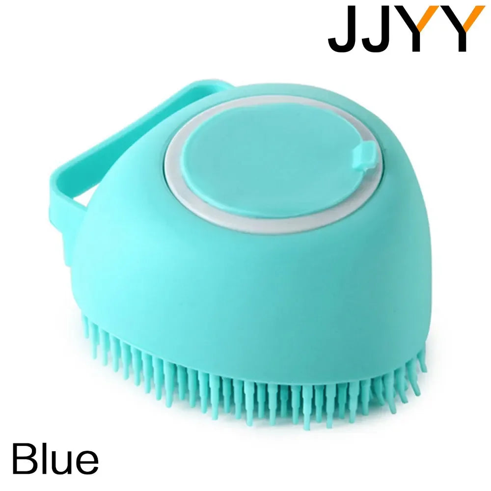 JJYY Bathroom Puppy Big Dog Cat Bath Massage Gloves Brush Soft Safety Silicone Pet Accessories for Dogs Cats Tools Pet Products