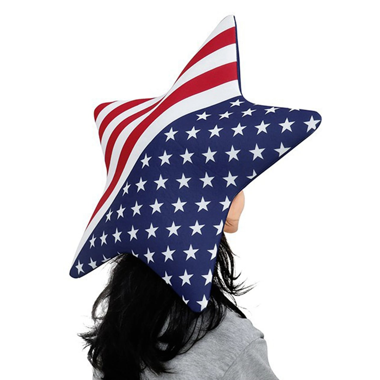 American Flag Print Cowboy Hat Patriotic Western Style Party Hat with Soft Stars and Stripes Design for Adults