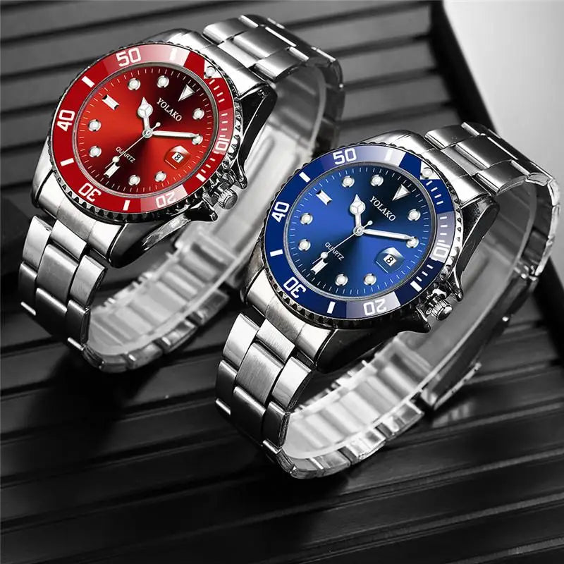 Fashion Men Steel Wristwatch Quartz Calendar Watch for Men