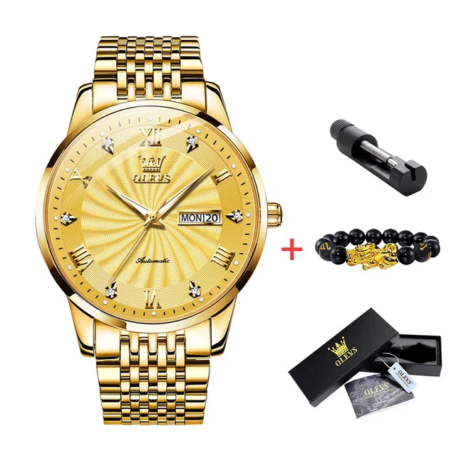 OLEVS Automatic Mechanical Watch for Women Luxury Top Brand Ladies Wristwatch Waterproof Luminous Stainless Steel Girls Watches