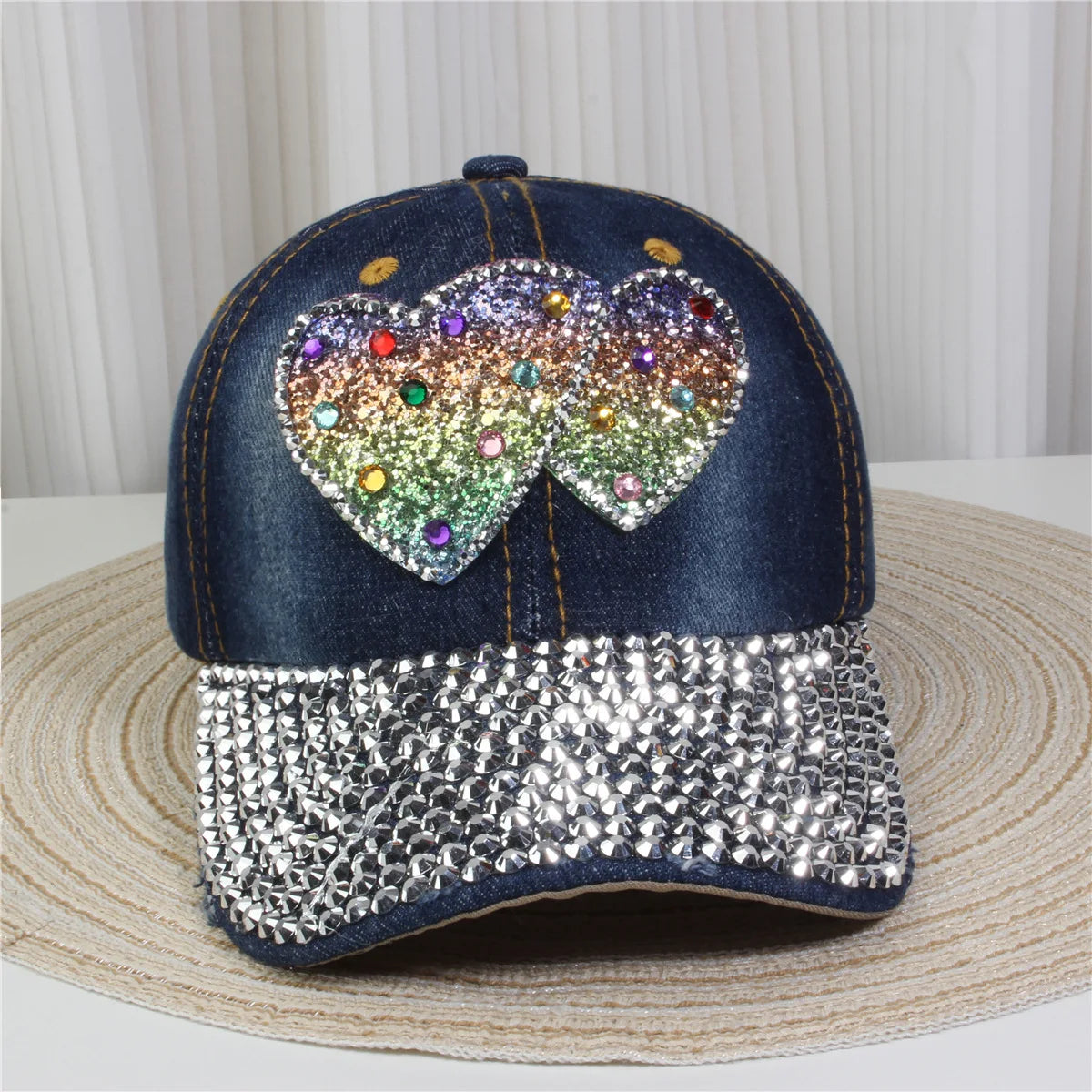 Women's Baseball Cap Diamond Painting Embroidery Flower Denim Snapback Hats Jeans Woman Female Cap Cowboy Summer Sun Hat