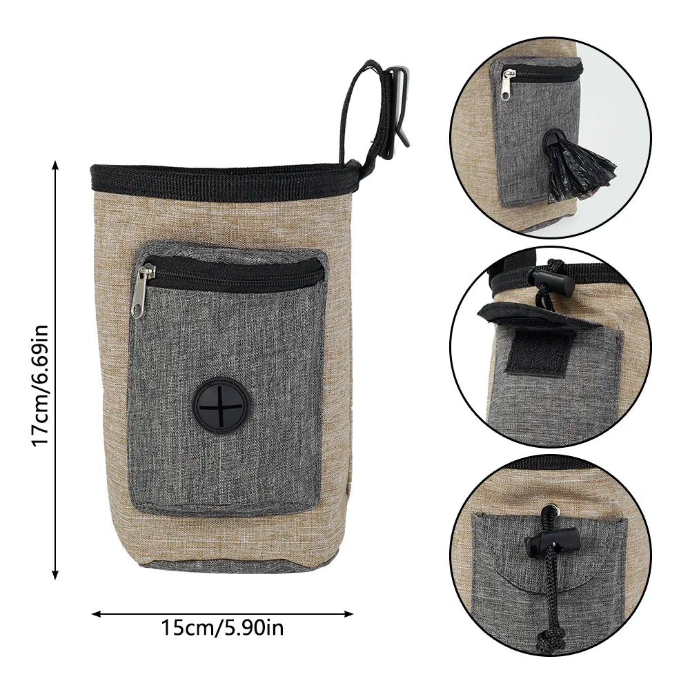 Dog Treat Bag Portable Dog Treat Training Pouch Multi-purpose Puppy Treat Pouch Oxford Cloth Dog Food Bag Pet Snack Bag with