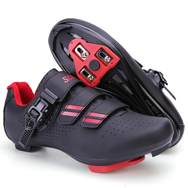 Mens  Cycling Shoes Compatible with Peloton Indoor Bicycle Pedals Clip in Road Bike Shoes Pre-Installed with Look Delta Cleats