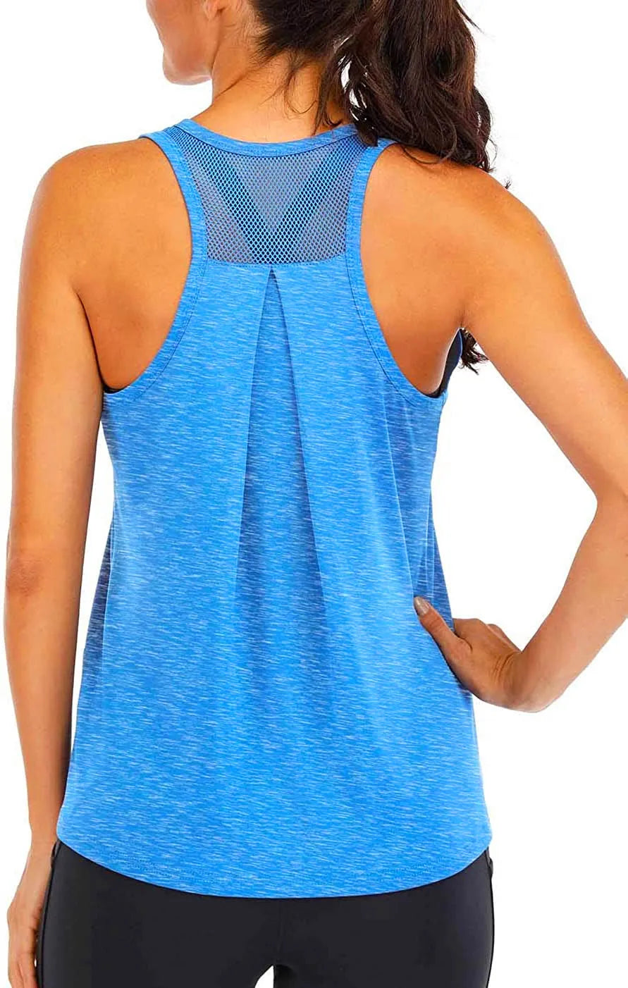 Fitness Women Shirts Sleeveless Loose Hollow Workout Running Blouse Sport T-Shirts Training Sportswear Casual Yoga Vest Top