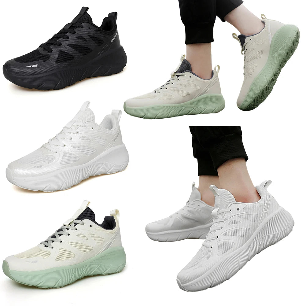 Running Sneakers Thick Sole Walking Shoes Breathable Gym Cross Trainer Non-Slip Height Increased Athletic Shoes for Men Women