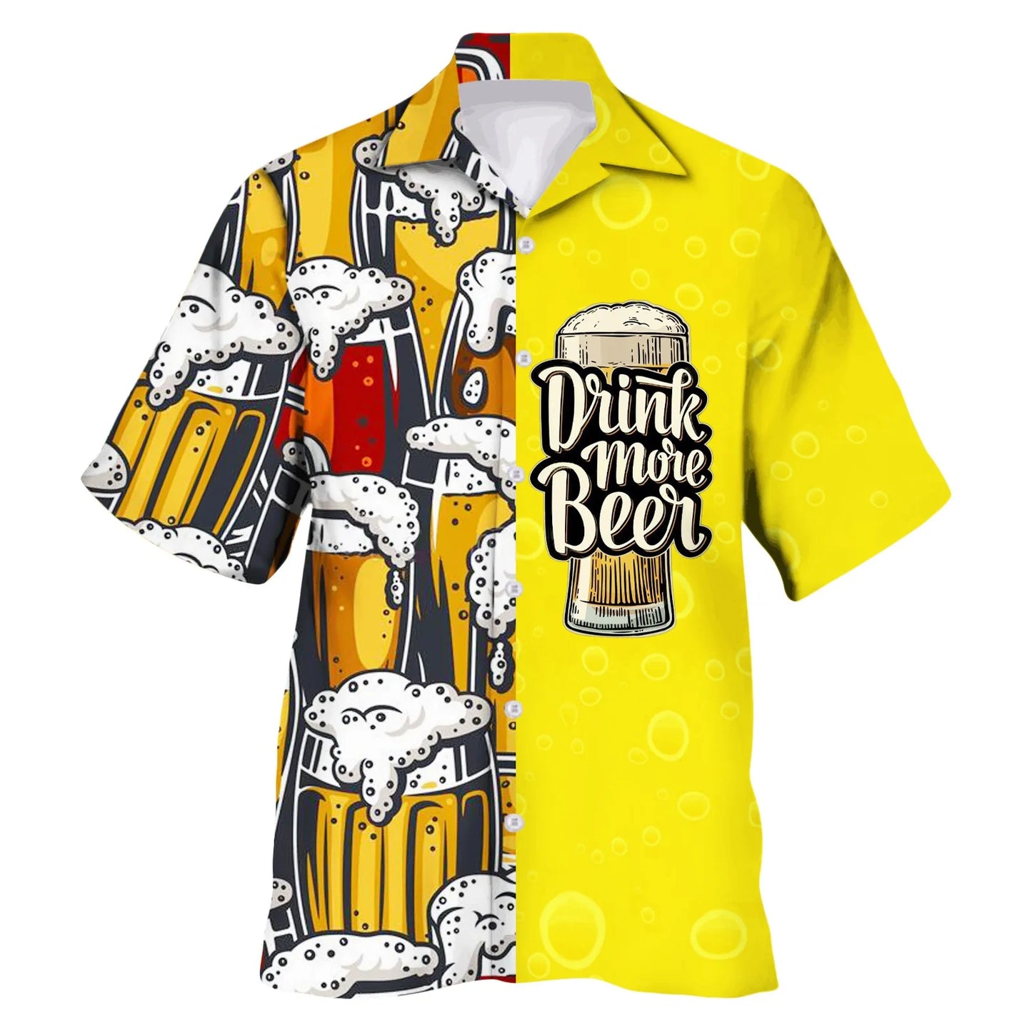 Men Dirndl Shirts Patchwork Print Festival Traditional Bavarian Beer Shirt German Oktoberfest Short Sleeve Costumes Party Tops