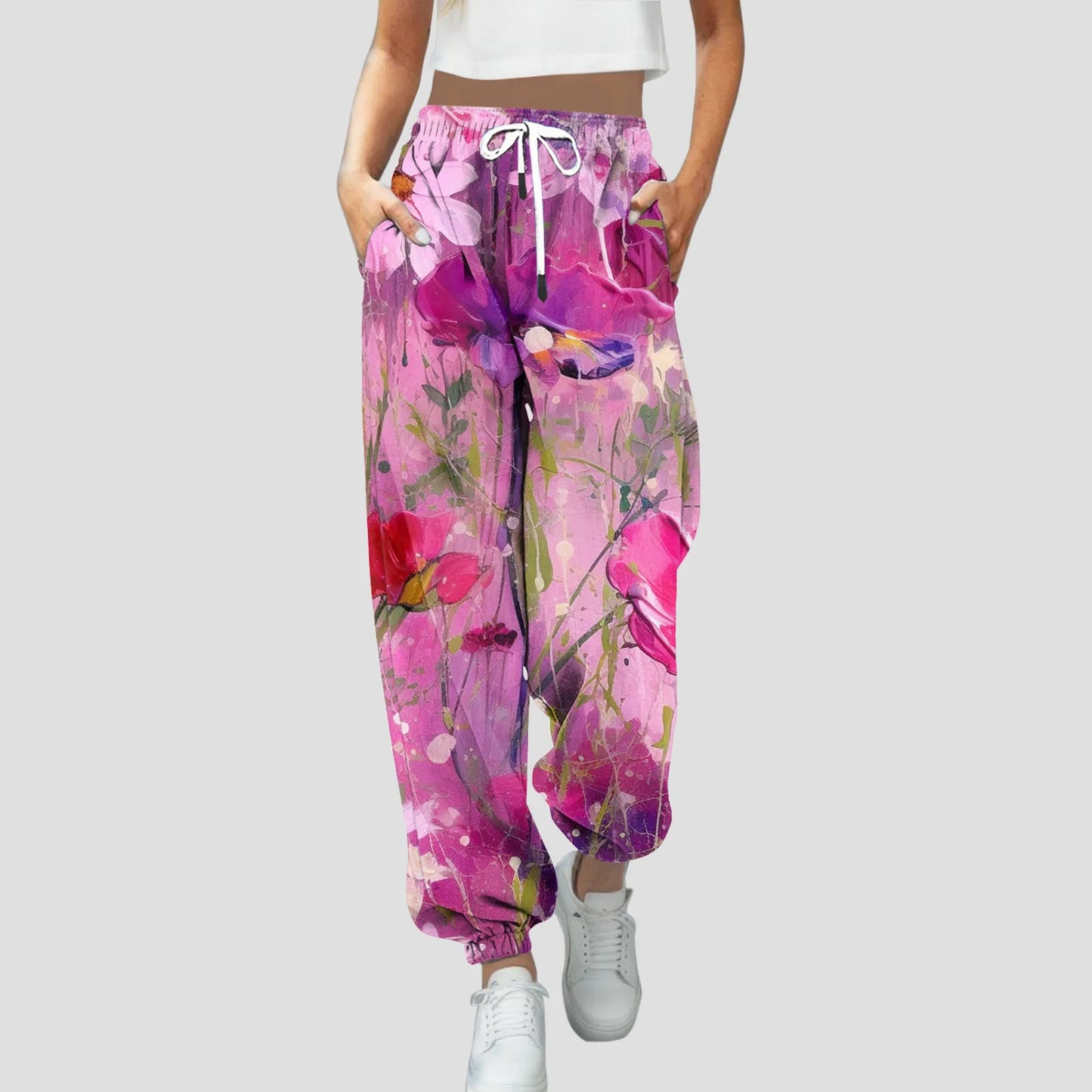 Jogging Pants Women Sport Sweatpants Running Pants Pants Joggers Floral Print Trackpants Loose Fit Pants Bodybuilding Trouser