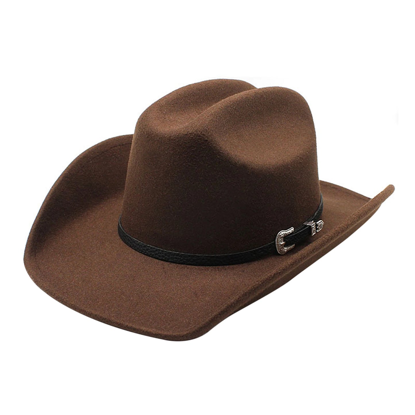 2024 Men and Women Western Cowboy Hat Felt Wide Brim Classic Outdoor Fedora Cowboy Buckled Hat Suitable for Adults and Teenagers