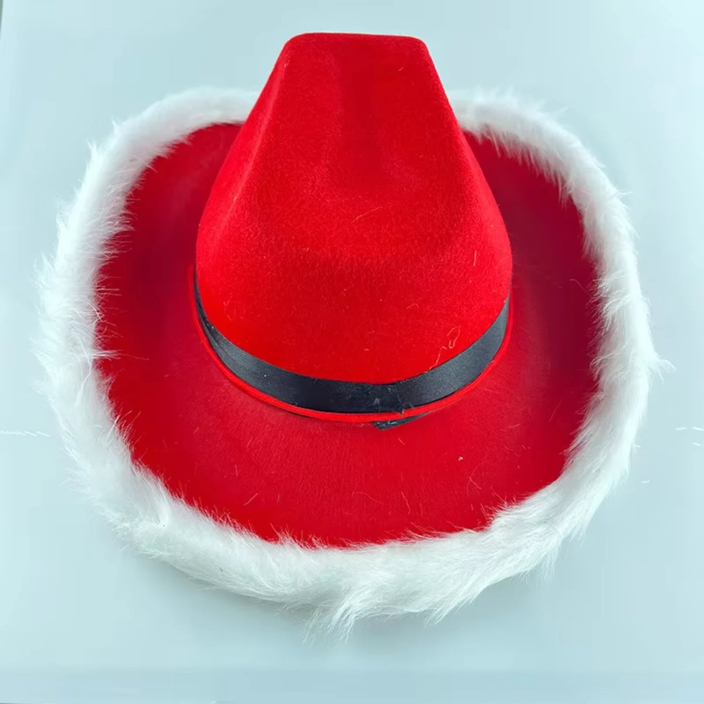 2pcs  Red Feather Cosplay Costume Xmas Christmas Cowboy Hat for Christmas Party Supplies With Led Lights Adults Bells Tiny bells