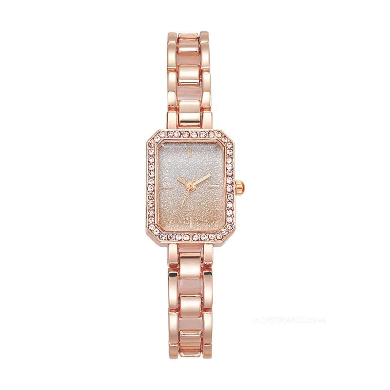 Luxury Ladies Brand Watches Fashion Dresses Square Crystal Minimalist Design Women Quartz Watch Stainless Steel Skeleton Clock