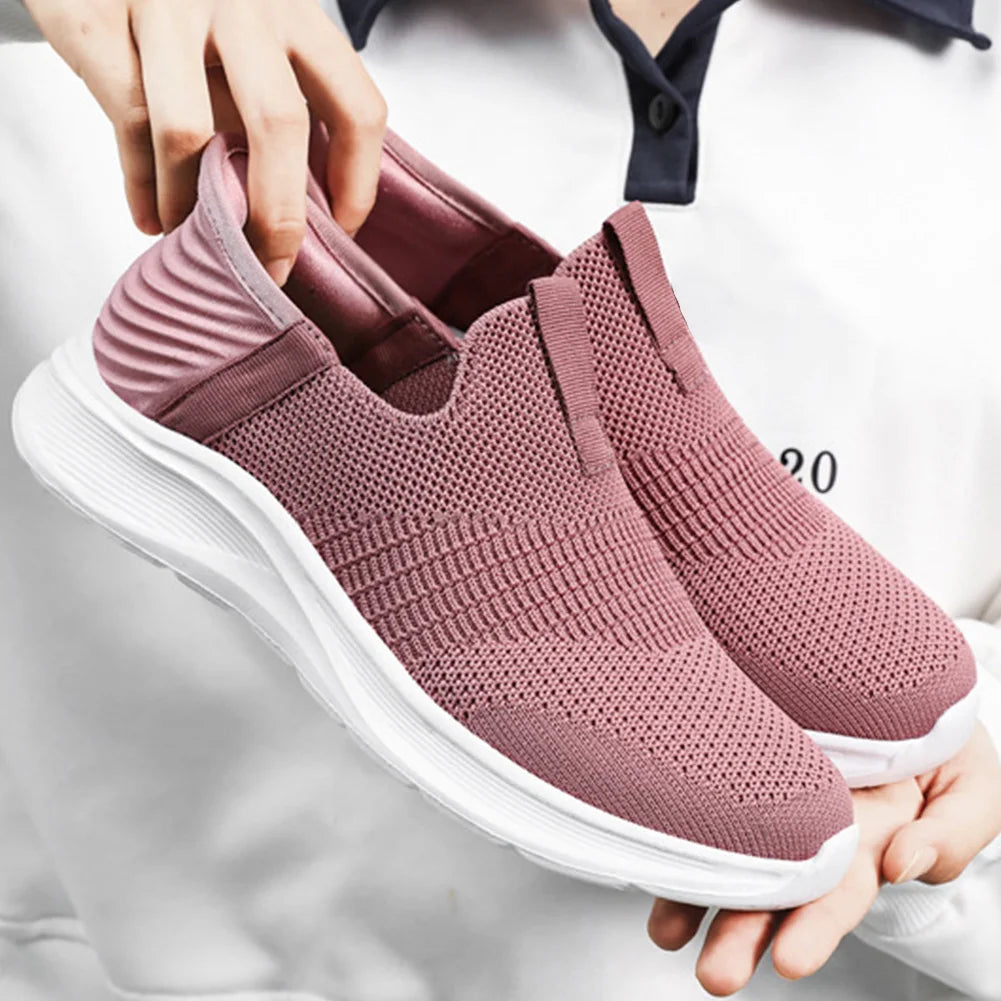 Women Casual Flat Barefoot Shoes Breathable Knitted Orthopedic Walking Sneakers Spring Autumn Sport Female Running Jogging Shoes