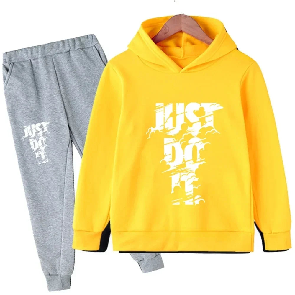 Children's Spring/Autumn Casual Sportswear Boys and Girls Hoodie+Pants 2-piece Set Daily Children's Clothing Set 3-14 Years Old