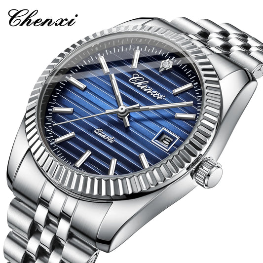 Chenxi 004D Luxury Stainless Steel Watch For Man Waterproof Luminous Date Men Watch Casual Quartz Men's Watches Male Clock