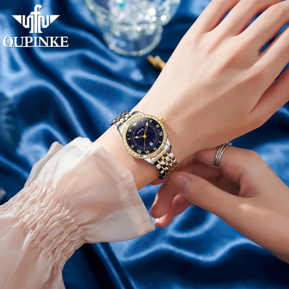 OUPINKE 3203 Starry Sky Women's Watches Swiss Certification Automatic Mechanical Watch Sapphire Mirror TOP Brand Ladies Watches