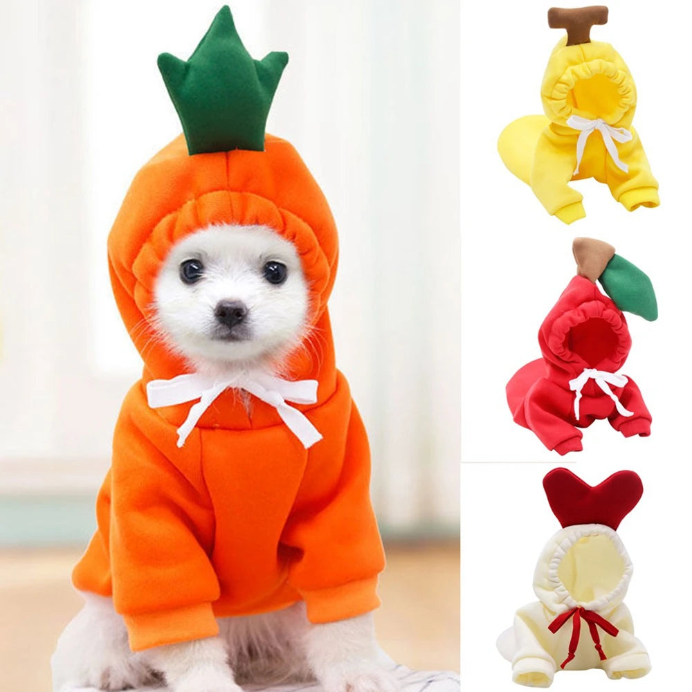 Fall Dog Hoodies Clothes Cute Plush Coat Hoodies Pet Costume Jacket For Puppy Cat French Bulldog Chihuahua Small Dog Clothing