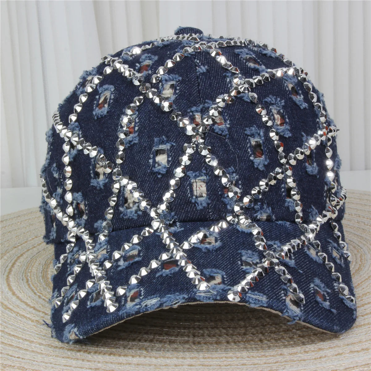 Women's Baseball Cap Diamond Painting Embroidery Flower Denim Snapback Hats Jeans Woman Female Cap Cowboy Summer Sun Hat