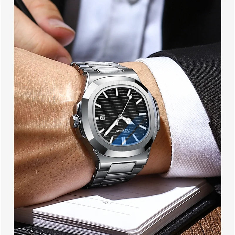 CHENXI 8222 Men's Quartz Watch Luxury Stainless Steel Wristwatch Waterproof Luminous Date Male Clock Watches Gift