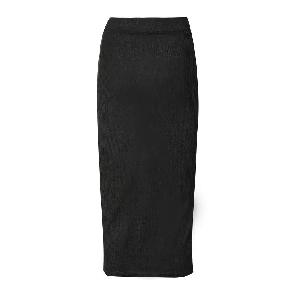 Women Skirt 2024 Trend New Woolen Split High Waist Dress Plus Size Y2k Long Pencil Skirt On Offer Elegant Youth Girl Black Skirt