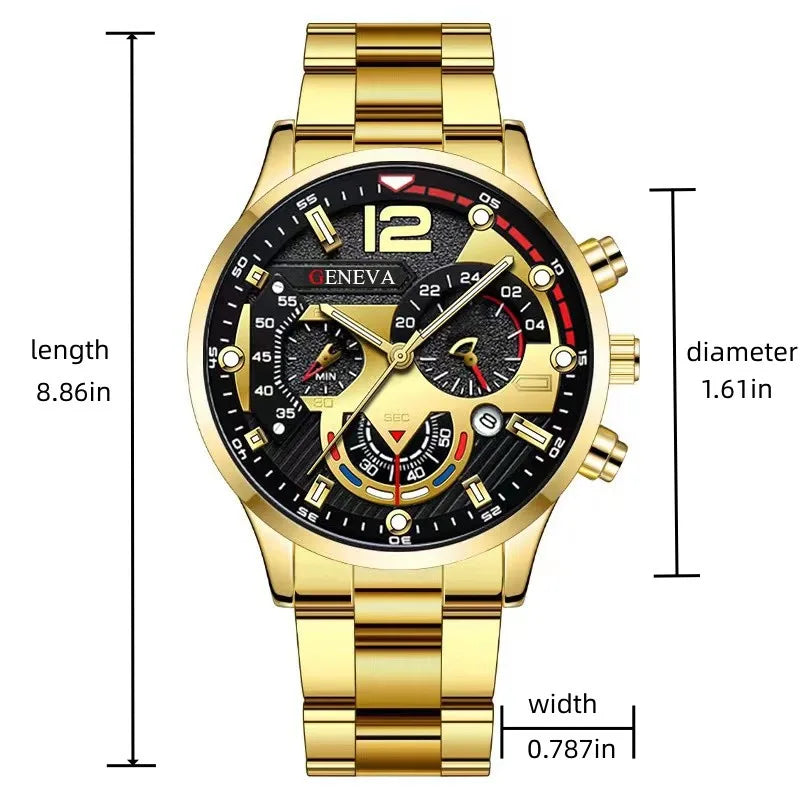 Fashion Mens Watches Luxury Stainless Steel Quartz Wristwatch Calendar Luminous Clock Men Business Casual Watch Reloj Hombre