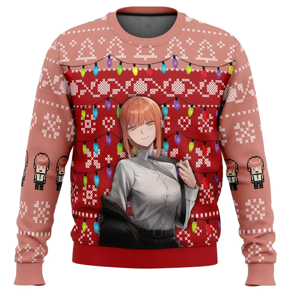 Autumn/Winter Clothing Christmas Dream Chainsaw Man Ugly Christmas Sweater Gift Santa Claus Pullover Men 3D Sweatshirt And Tops