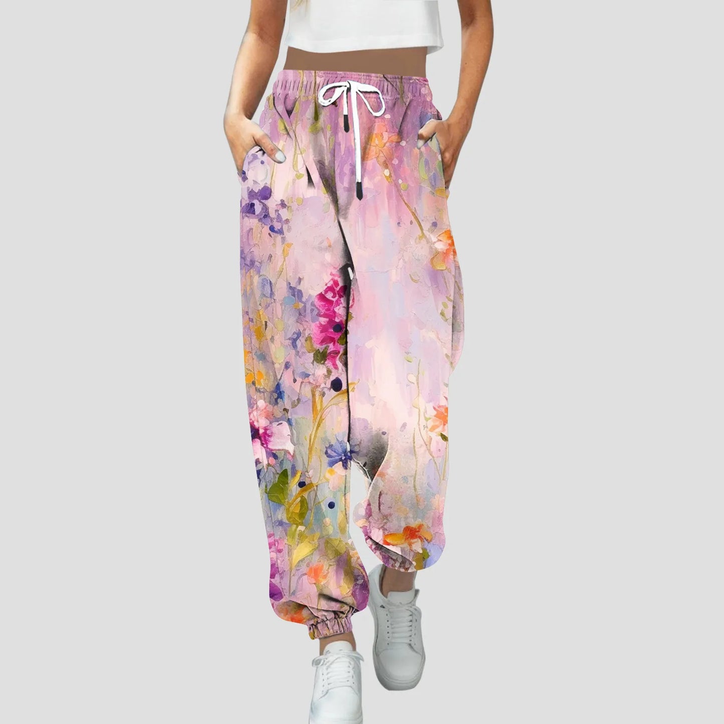 Jogging Pants Women Sport Sweatpants Running Pants Pants Joggers Floral Print Trackpants Loose Fit Pants Bodybuilding Trouser