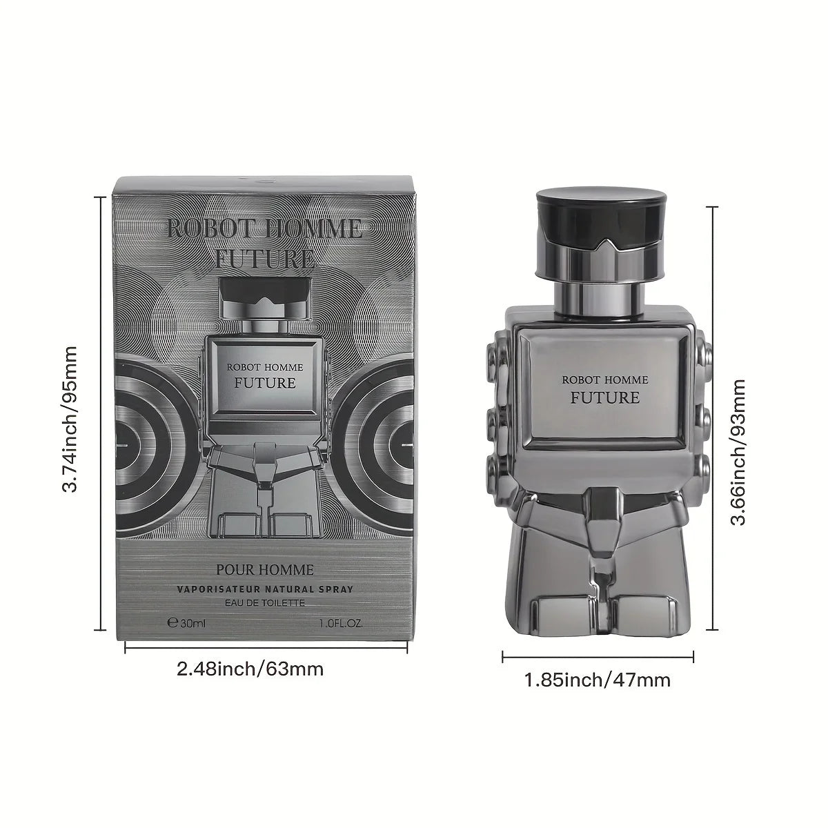 30ML 1.0FL.OZ Robot Perfume for Men, Eau de Toilette Spray, Aromatic Woody Notes, Fresh and Long Lasting, Men's Perfumes