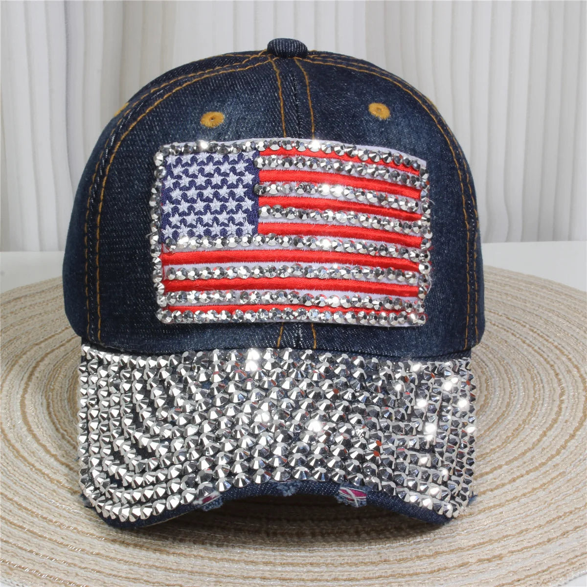 Women's Baseball Cap Diamond Painting Embroidery Flower Denim Snapback Hats Jeans Woman Female Cap Cowboy Summer Sun Hat