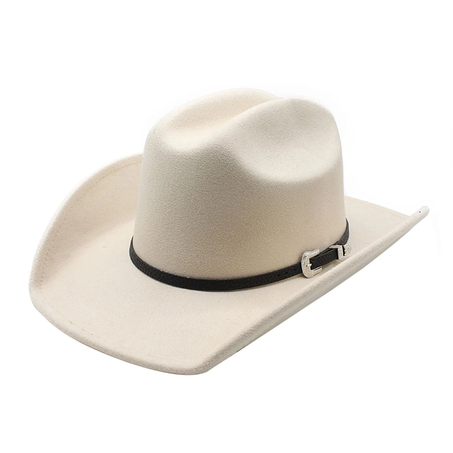 2024 Men and Women Western Cowboy Hat Felt Wide Brim Classic Outdoor Fedora Cowboy Buckled Hat Suitable for Adults and Teenagers