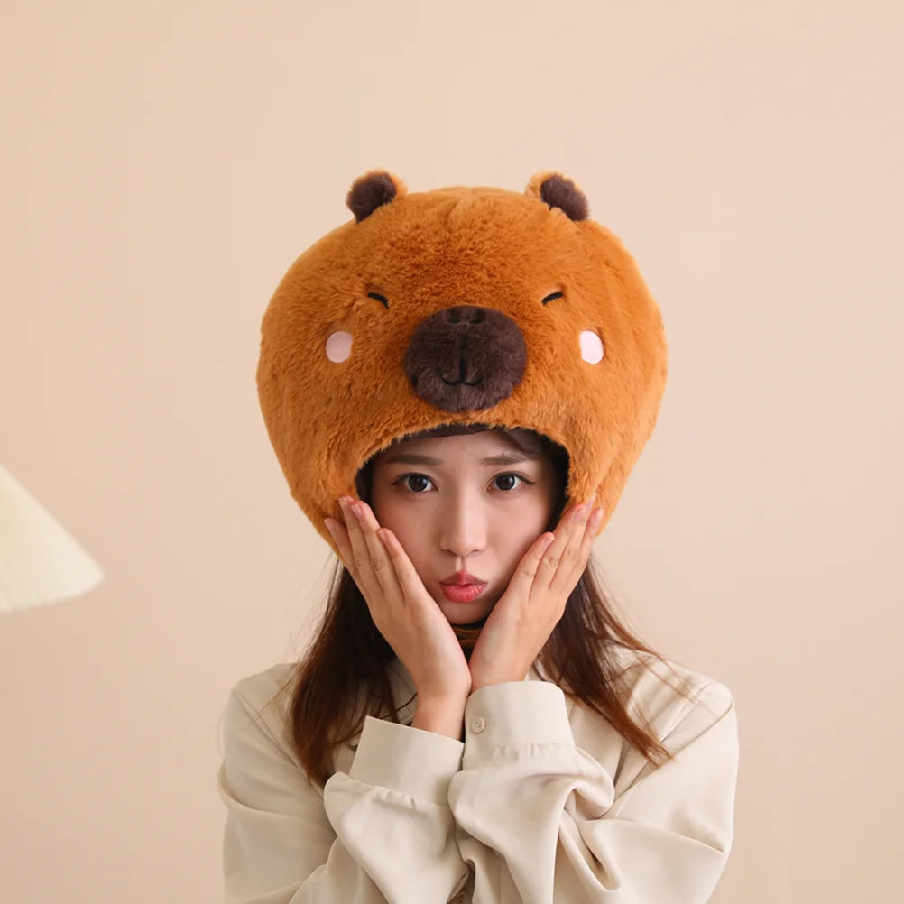 Animal Mask Animal Hat Clothing Cap Cartoon Headwear Stuffed Rodent Hat Christmas Party Cosplay