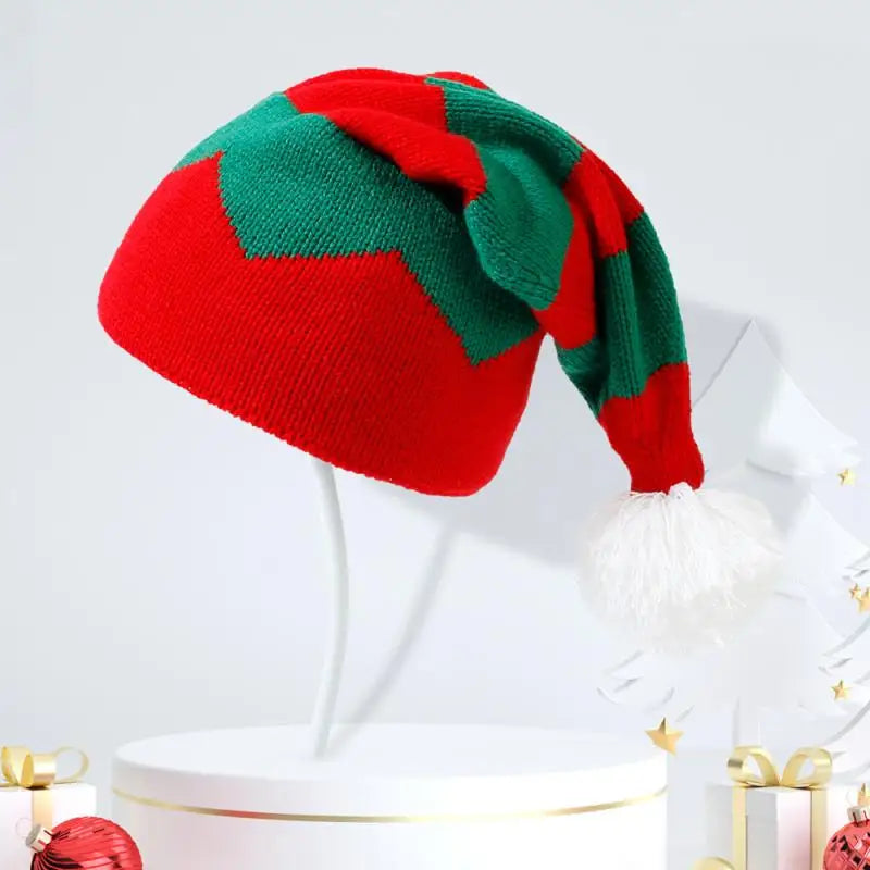 Parent-Child Christmas Hat Big Pompom Mother Kids Knit Beanie Cap Winter Warm Infant Bonnet Girls Boy Xmas Baby Accessories 1PC