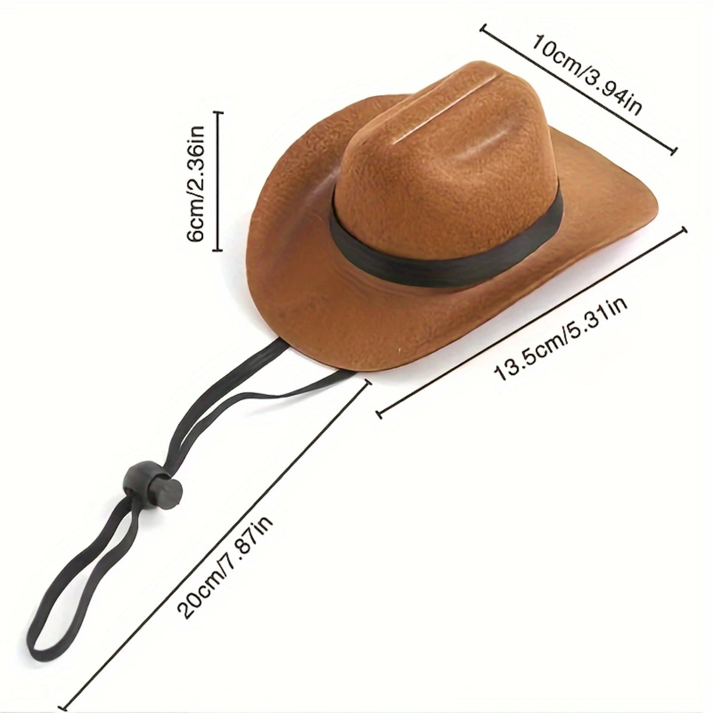 Chic Mini Cowboy Hat For Cats & Small Dogs With Star Accent - Adjustable Lace-Up Pet Accessory