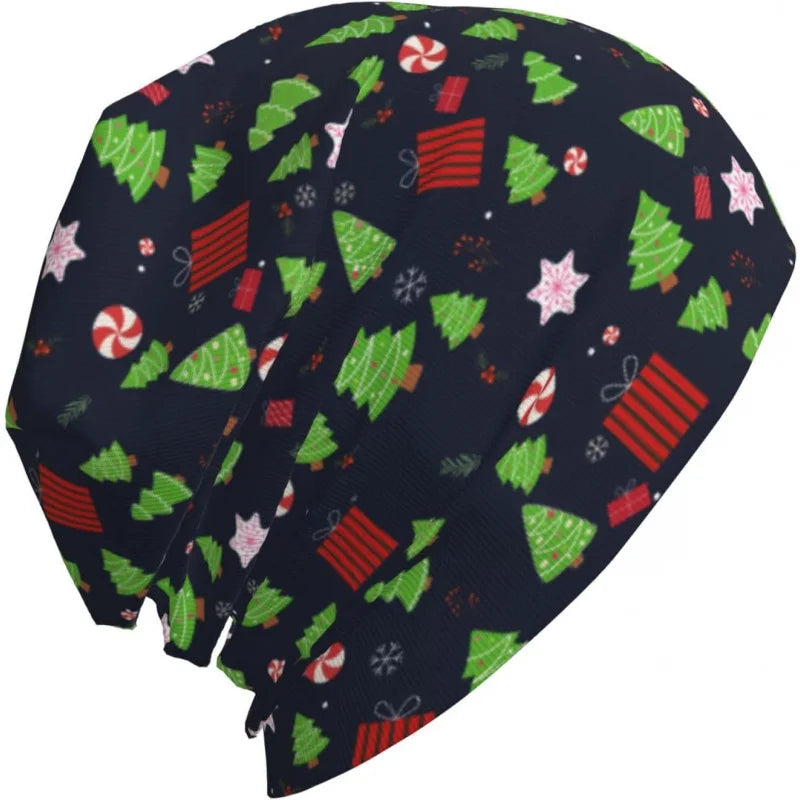 Christmas Cat Beanie Hat Chemo Headwear Slow Skull Sleep Cap for Women Men Winter Running