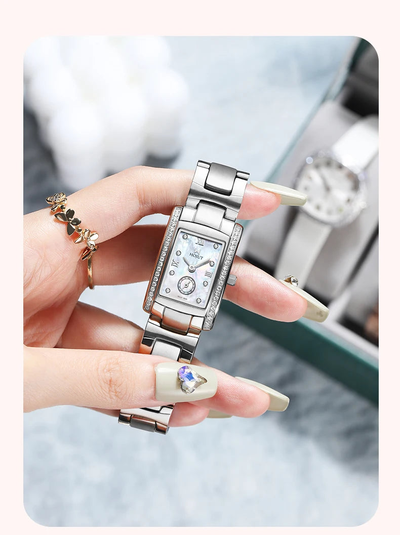 Classic square waterproof stainless steel material women's quartz watch