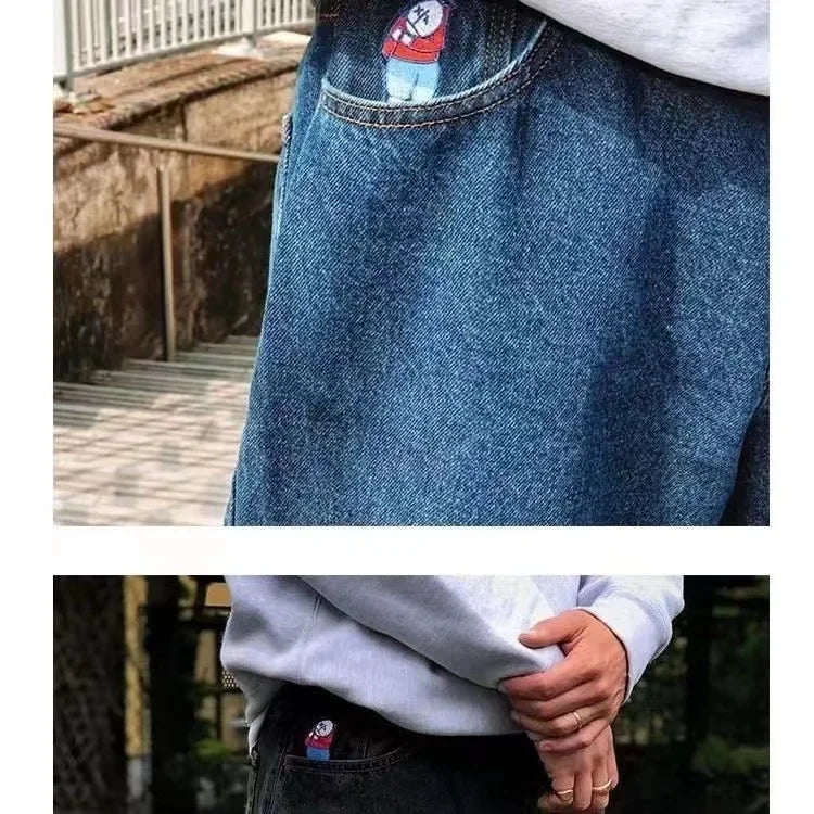 Y2K Big boy Jeans for Men Streetwear Baggy Jeans Embroidery Denim Leisure Simple Dime Pants Women Jeans Mujer Hot traf jean