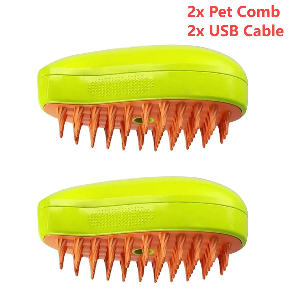 3 In 1 Cat Steamy Brush Dog Grooming Comb Self Cleaning Steam Cat Brush for Massage Dog Cat Hair Remover Comb Pet Grooming Brush