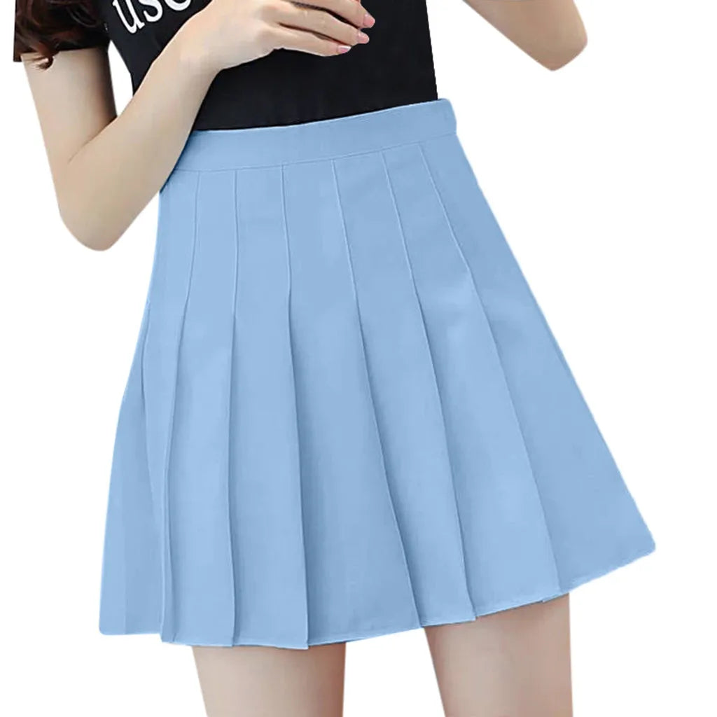 Women Summer High Waist Pleated Skirt y2k Casual Kawaii A-line Plaid black tennis Korean School Uniform Mini Skirts for Girls