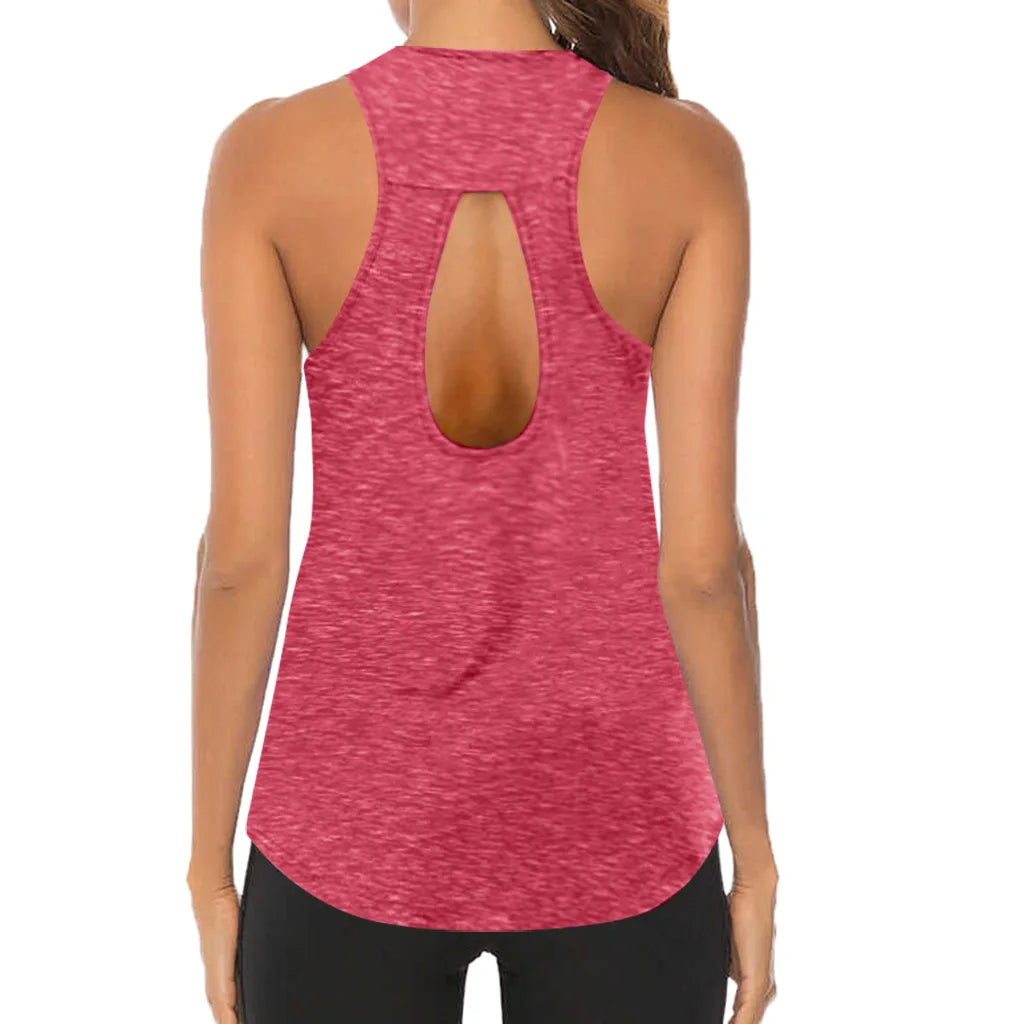 1PC Women Yoga Tops Loose Thin Sports Vest Breathable Sleeveless T-shirt Gym Fitness Running Shirts Girls Sexy Tank Tops