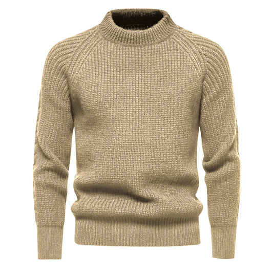 2024 new men's solid color turtleneck sweater fashion casual long sleeve slim fit knitted sweater pullover sueteres de hombres