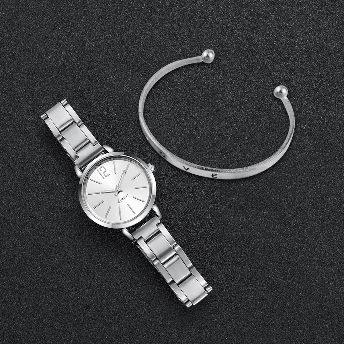 Fashion Women Casual Quartz Watch Love  2PCs Set