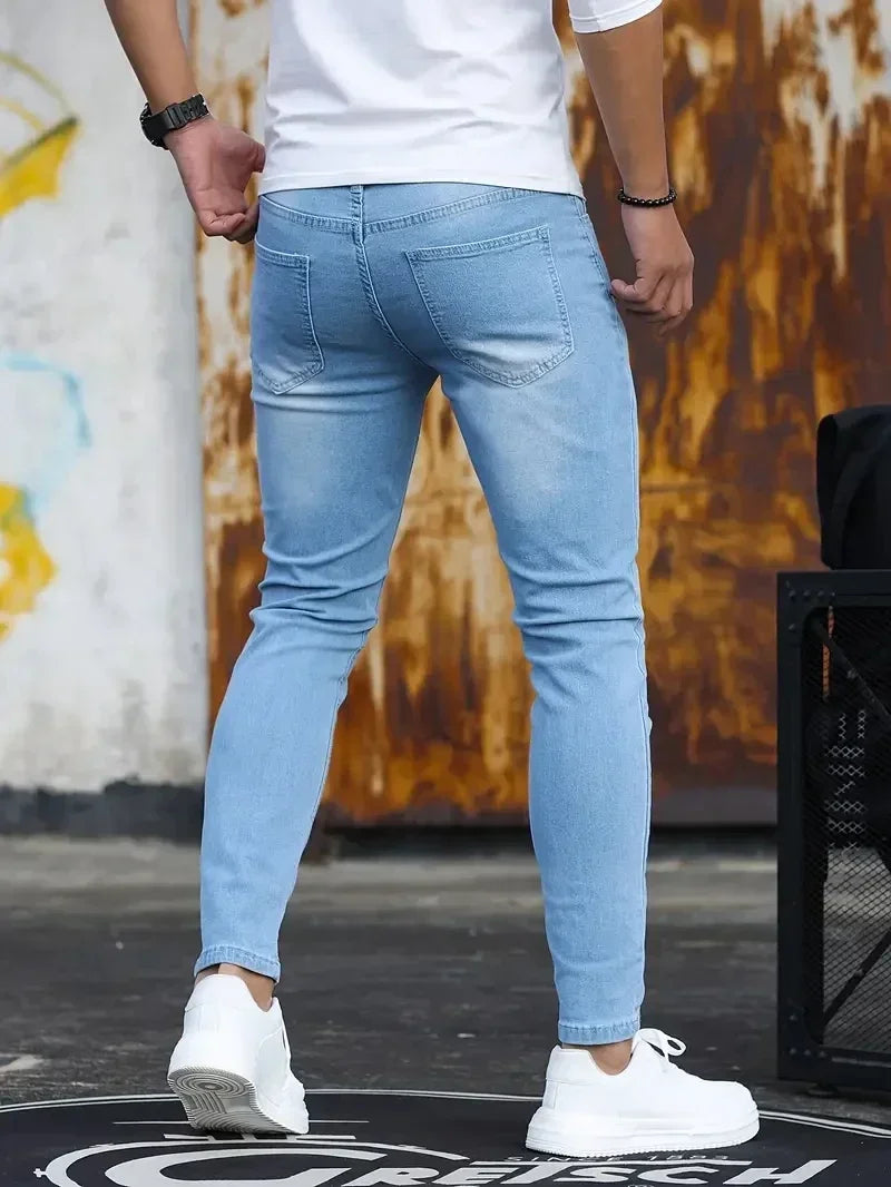 2024 Mens Slim Fit Classic Skinny Jeans Casual Street Style Comfortable Casual Mens  Skinny Jeans Male Slim Fit Pencil Denim