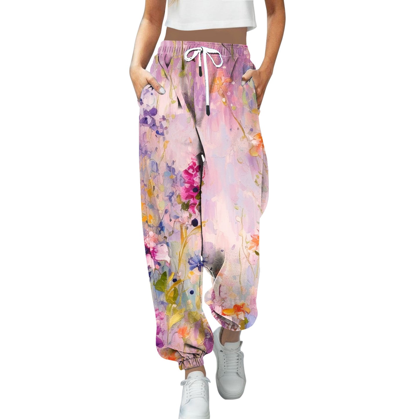 Jogging Pants Women Sport Sweatpants Running Pants Pants Joggers Floral Print Trackpants Loose Fit Pants Bodybuilding Trouser