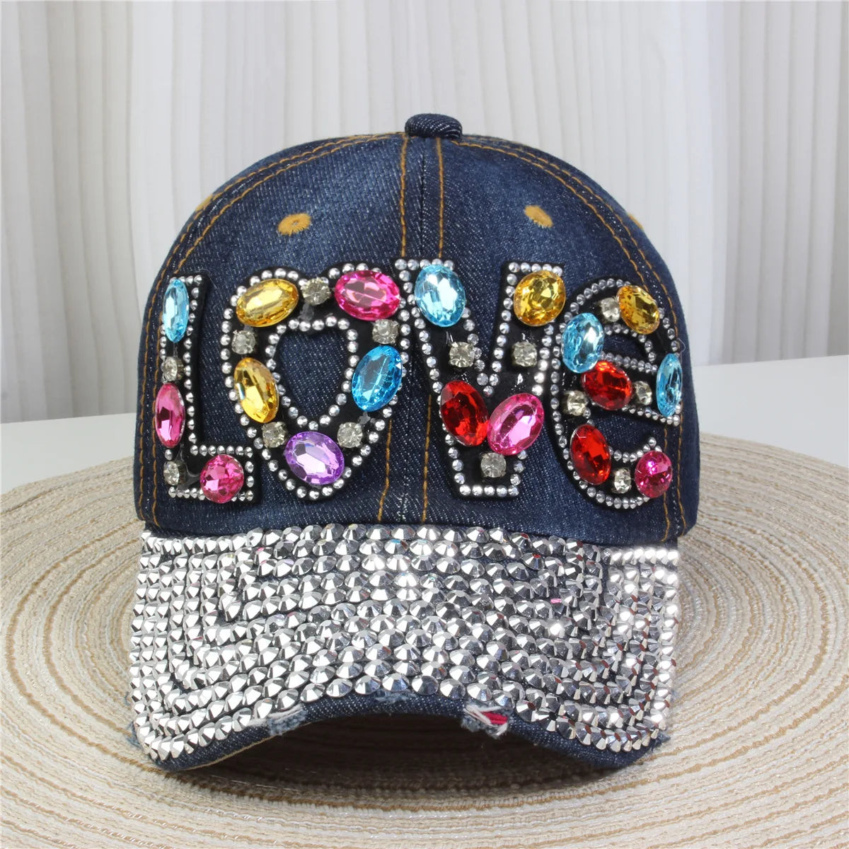 Women's Baseball Cap Diamond Painting Embroidery Flower Denim Snapback Hats Jeans Woman Female Cap Cowboy Summer Sun Hat