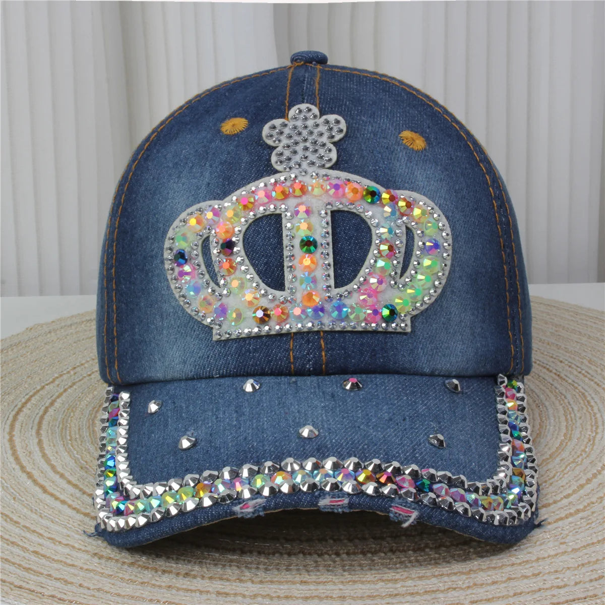 Women's Baseball Cap Diamond Painting Embroidery Flower Denim Snapback Hats Jeans Woman Female Cap Cowboy Summer Sun Hat