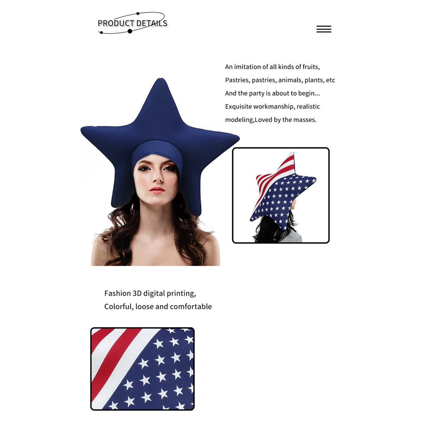 American Flag Print Cowboy Hat Patriotic Western Style Party Hat with Soft Stars and Stripes Design for Adults