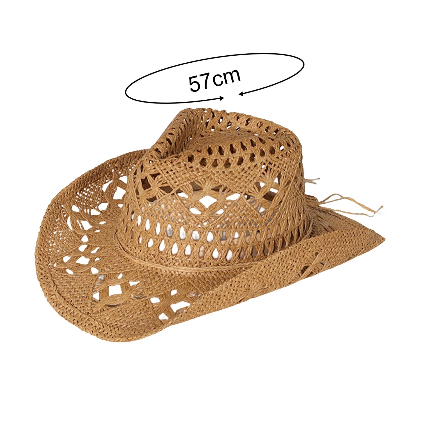 5pcs Fashion Hollowed Handmade Cowboy Straw Hat Women Men Summer Outdoor Travel Beach Hats Unisex Solid Western Sunshade Cap