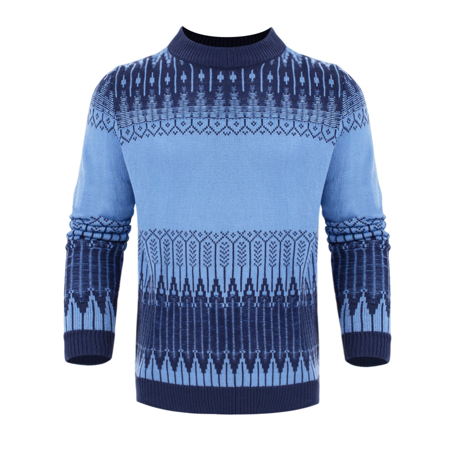 2024 Autumn Men's Crewneck Pullover Sweater Unisex Fair Isle Long Sleeve Knitted Sweater Striped Slim Fit Knittwear Mens Sweater