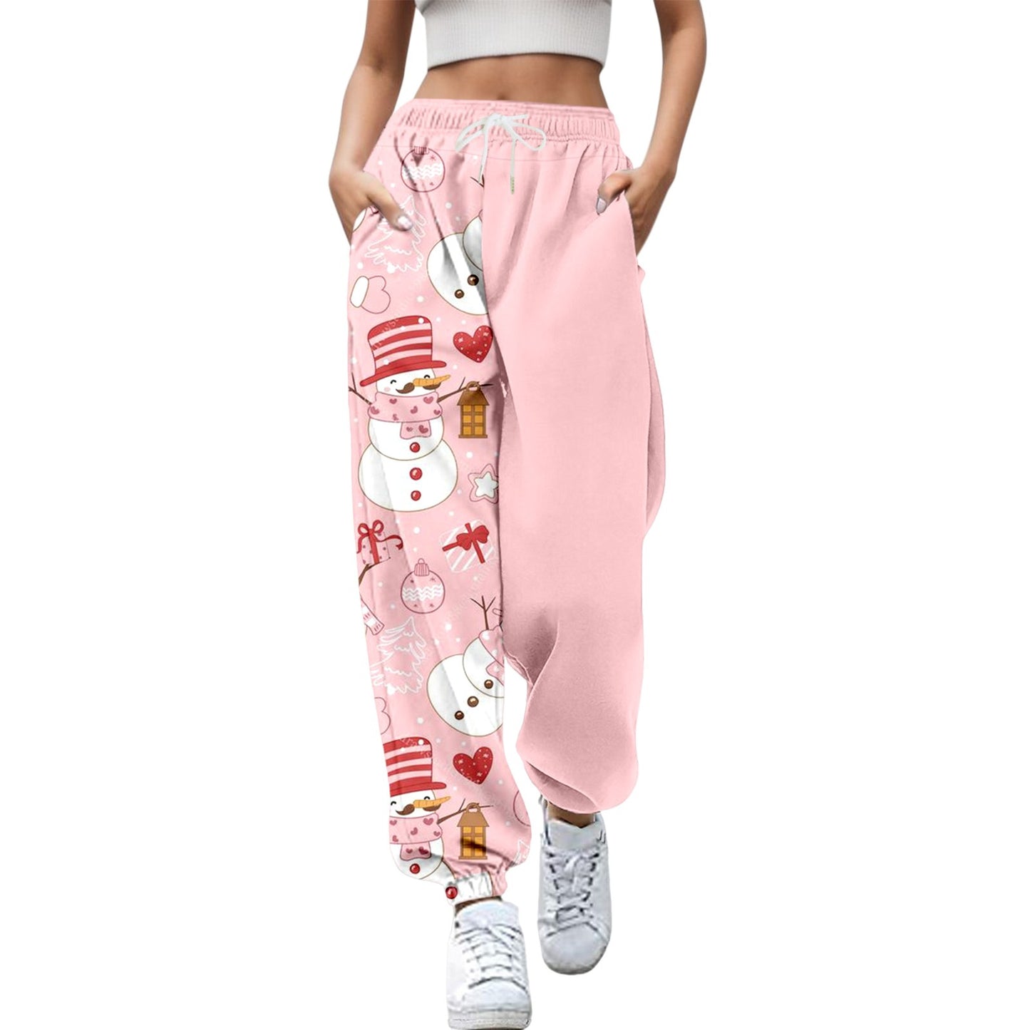 Women Merry Christmas Fashion Trousers Deer Xmas Print Bottom Sweatpants Sweatpants Gym Fitness Training Pants Female Joggers